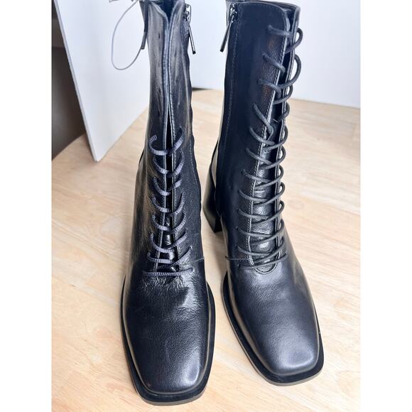 Sam Edelman Westie Black Leather Lace Up Boot Size 5 - Picture 8 of 9